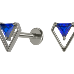 LABRET TITÂNIO R/I DIAMANTE C/ ZIRCÔNIA - AZUL