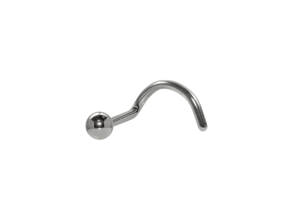NOSTRIL TITÂNIO PULGA (BOLINHA) - 0.8 X 6 X 2MM