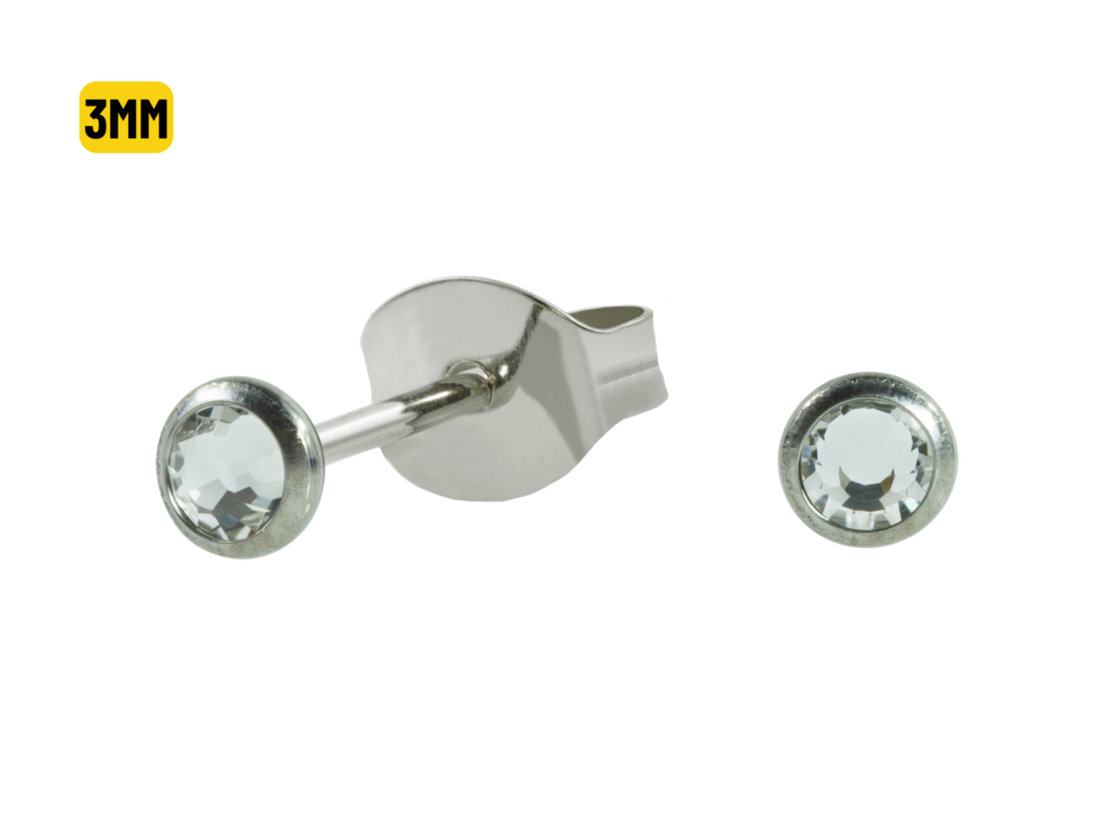 PAR BRINCO TITÂNIO FLAT C/ ZIRCÔNIA - 3MM