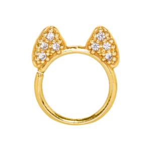 ARGOLA ORELHA DE GATINHO PRATA CA11 - BANHADO A OURO