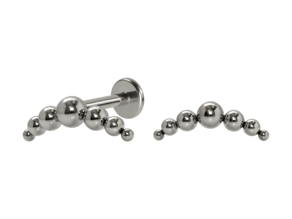 LABRET TITÂNIO R/I CLUSTER 7 ESFERAS