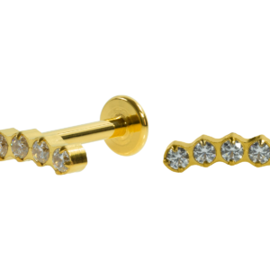 LABRET AÇO PVD R/I CLUSTER 5 PEDRAS
