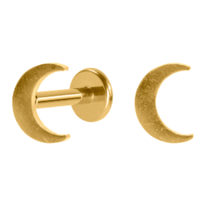 LABRET AÇO PVD GOLD R/I LUA