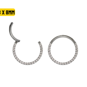 SEGMENTO CLICKER TITÂNIO FRONTAL CRAVEJADA - 0.8 X 8MM