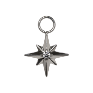 PINGENTE AVULSO TITÂNIO ESTRELA C/ ZIRCÔNIA - 6/6MM
