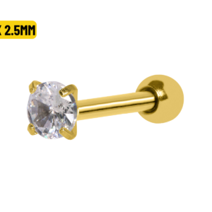 MICRO RETO PONTO DE LUZ PVD GOLD - 6 X 2.5MM