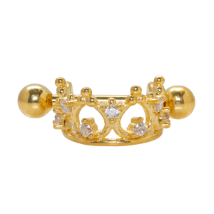 SEMI ARGOLA COROA P14 - BANHADO A OURO