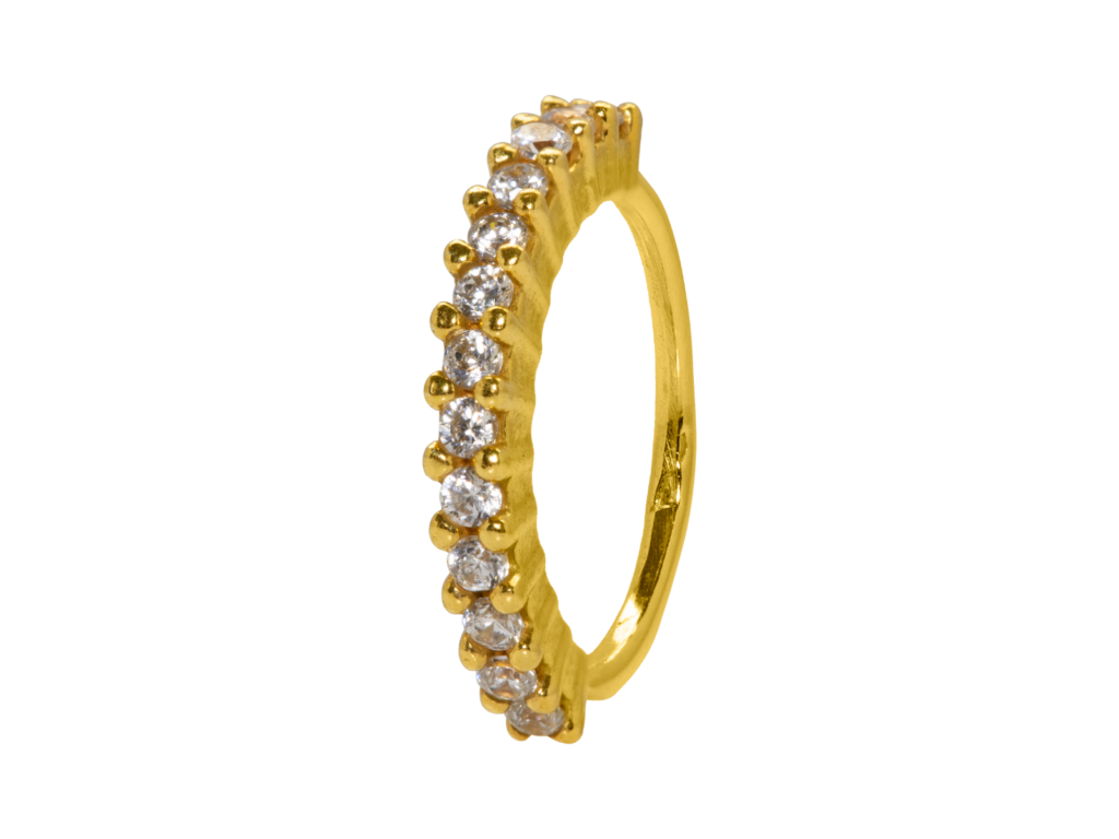 NOSTRIL ARGOLA PRATA CRAVEJADA CA21 - BANHADO A OURO