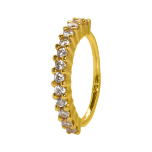 NOSTRIL ARGOLA PRATA CRAVEJADA CA21 - BANHADO A OURO