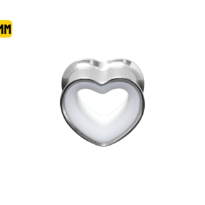 ALARGADOR PLUG CORAÇÃO AÇO / F: BRANCO - 12MM