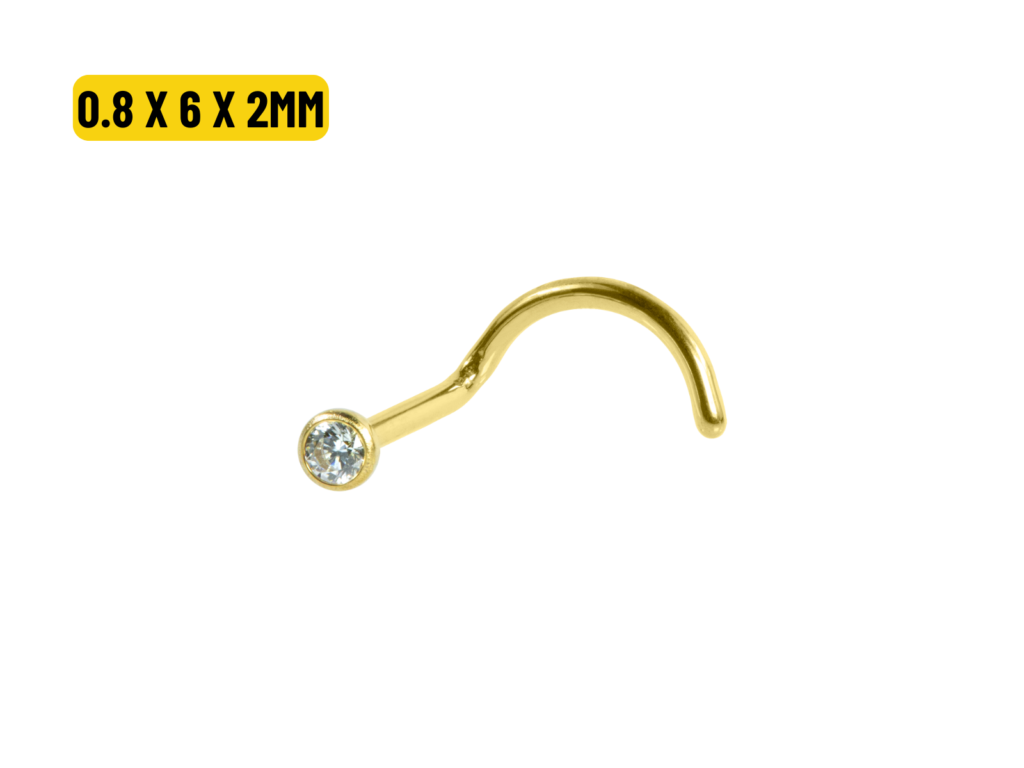 NOSTRIL TITÂNIO PVD GOLD - 0.8 X 2MM