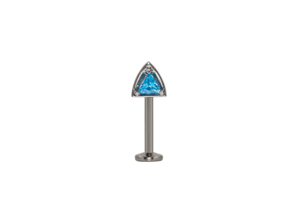 LABRET TITÂNIO R/I SPIKE C/ ZIRCÔNIA AZUL