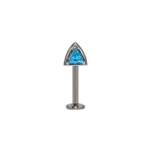 LABRET TITÂNIO R/I SPIKE C/ ZIRCÔNIA AZUL