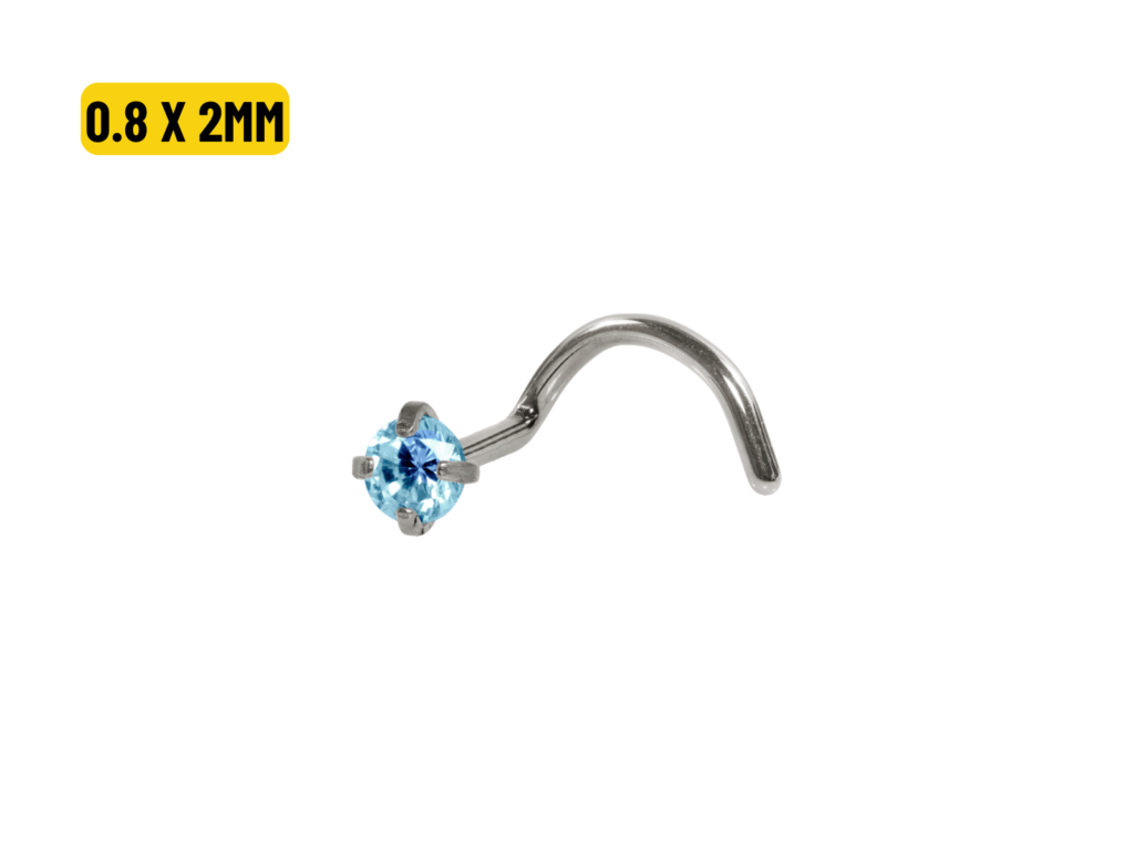 NOSTRIL TITÂNIO C/ GARRAS AZUL - 0.8 X 2MM