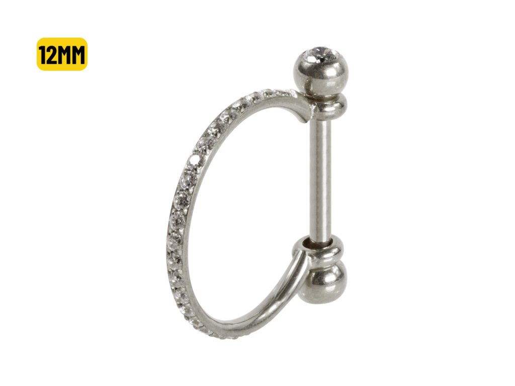 SEMI ARGOLA C/ BARRA AÇO R/I 1 FILEIRA CRAVEJADA - 12MM