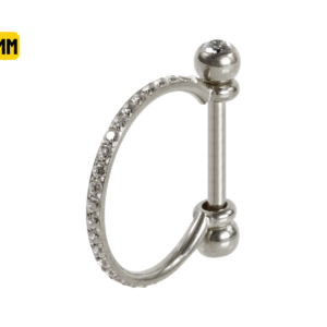 SEMI ARGOLA C/ BARRA AÇO R/I 1 FILEIRA CRAVEJADA - 12MM