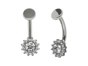 ÍNTIMO TITÂNIO R/I FLOR C/ ZIRCÔNIA – 1.6 X 10 X 5/6MM