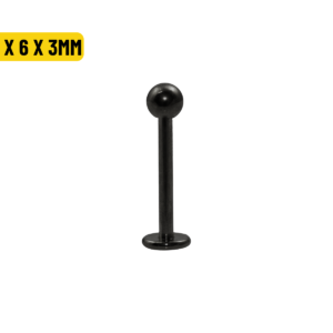 LABRET BANHADO BLACK - 1.2 X 6 X 3MM