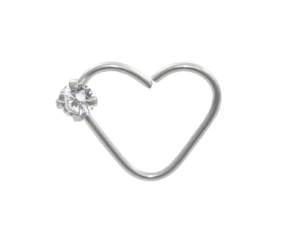 HEART AÇO C/ 1 PEDRA LATERAL C118 – LADO DIREITO