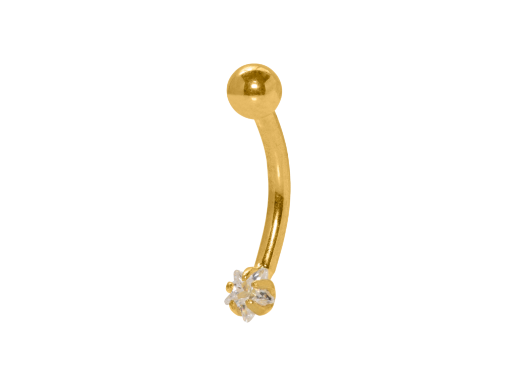 MICRO CURVO ESTRELA - BANHADO A OURO