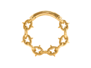 PÊNDULO AÇO PVD GOLD MAGNÉTICO ARAME FARPADO – 5MM