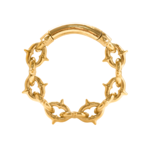 PÊNDULO AÇO PVD GOLD MAGNÉTICO ARAME FARPADO - 5MM