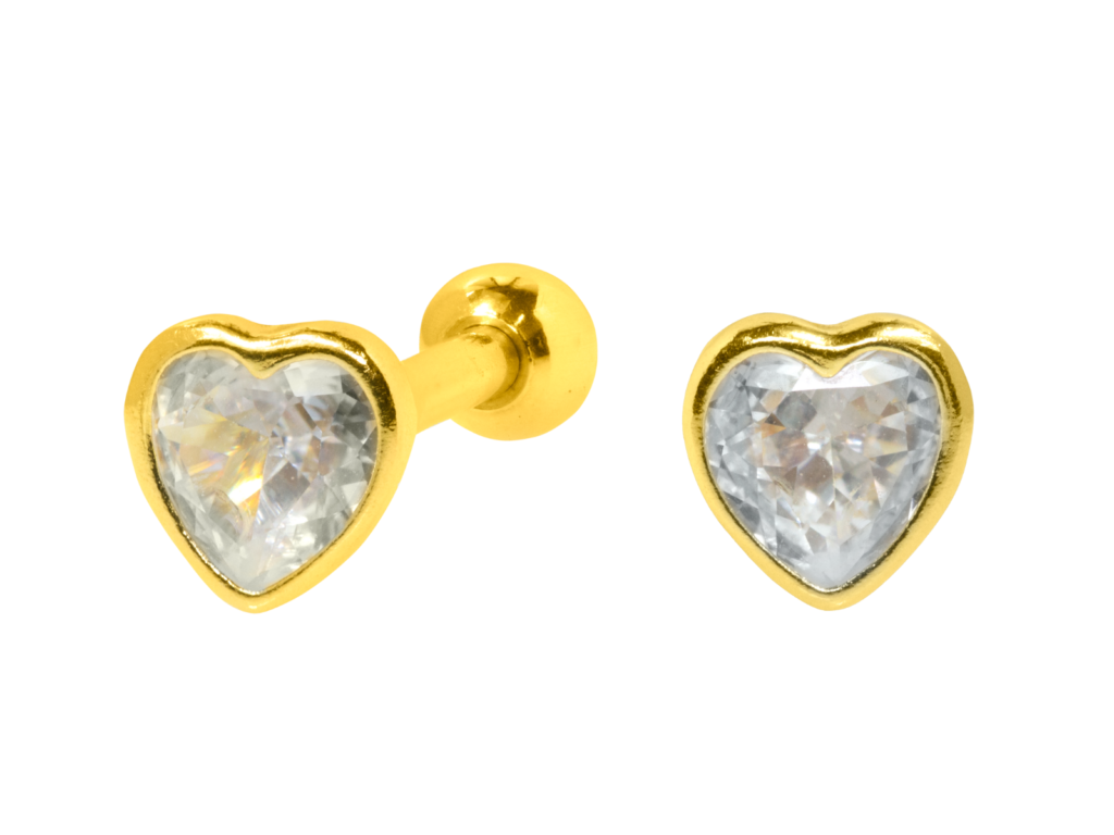 MICRO-RETO PONTO DE LUZ CORAÇÃO C5 (4MM) - BANHADO A OURO