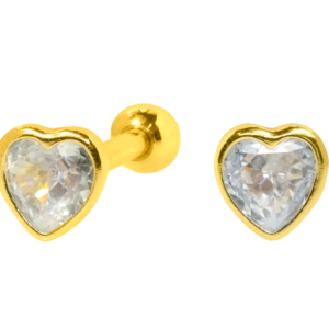 MICRO-RETO PONTO DE LUZ CORAÇÃO C5 (4MM) - BANHADO A OURO