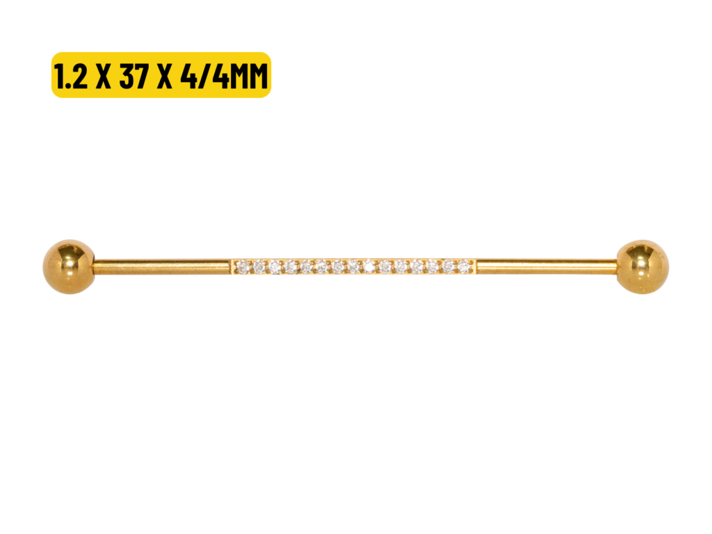 TRANSVERSAL TITÂNIO PVD R/I CRAVEJADO C/ ZIRCÔNIA - 1.2MM