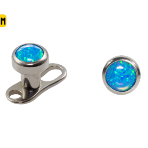 MICRODERMAL TITÂNIO C/ OPALA AZUL ESCURO - 4MM