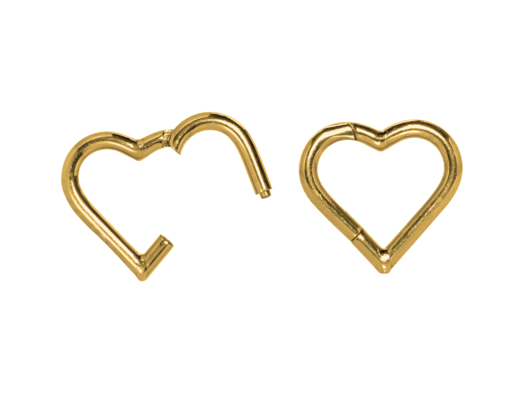 HEART CLICKER TITÂNIO PVD GOLD - 1.2 X 8MM