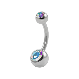 BANANA BELL AÇO C/ STRASS 2 PEDRAS BOREAL - M