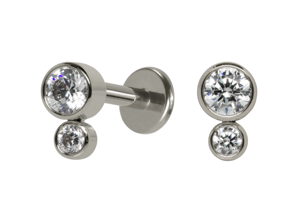 LABRET AÇO R/I 2 PEDRAS