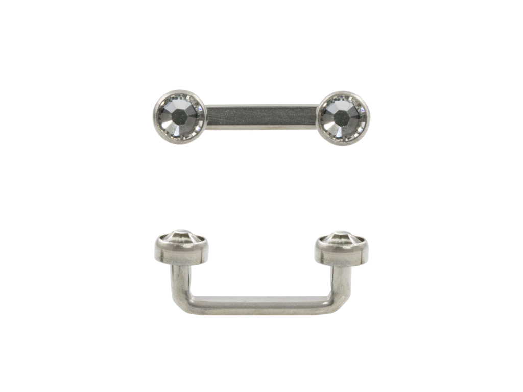 SURFACE FLAT TITÂNIO R/I C/ PEDRA - 1.2 X 8 X 3MM