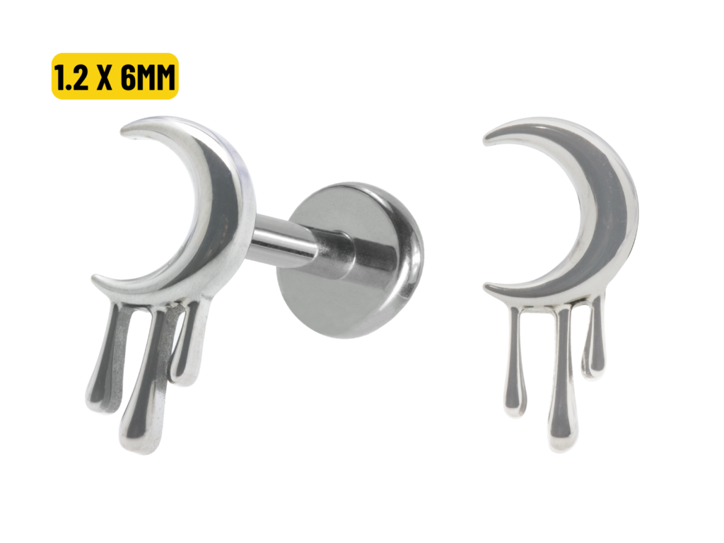 LABRET TITÂNIO PUSH PIN LUA - 1.2 X 6MM
