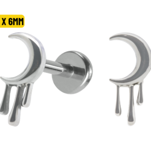 LABRET TITÂNIO PUSH PIN LUA - 1.2 X 6MM