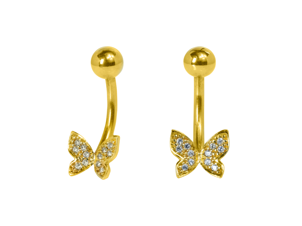 BANANA BELL BORBOLETA - UP179 (BANHADO A OURO)