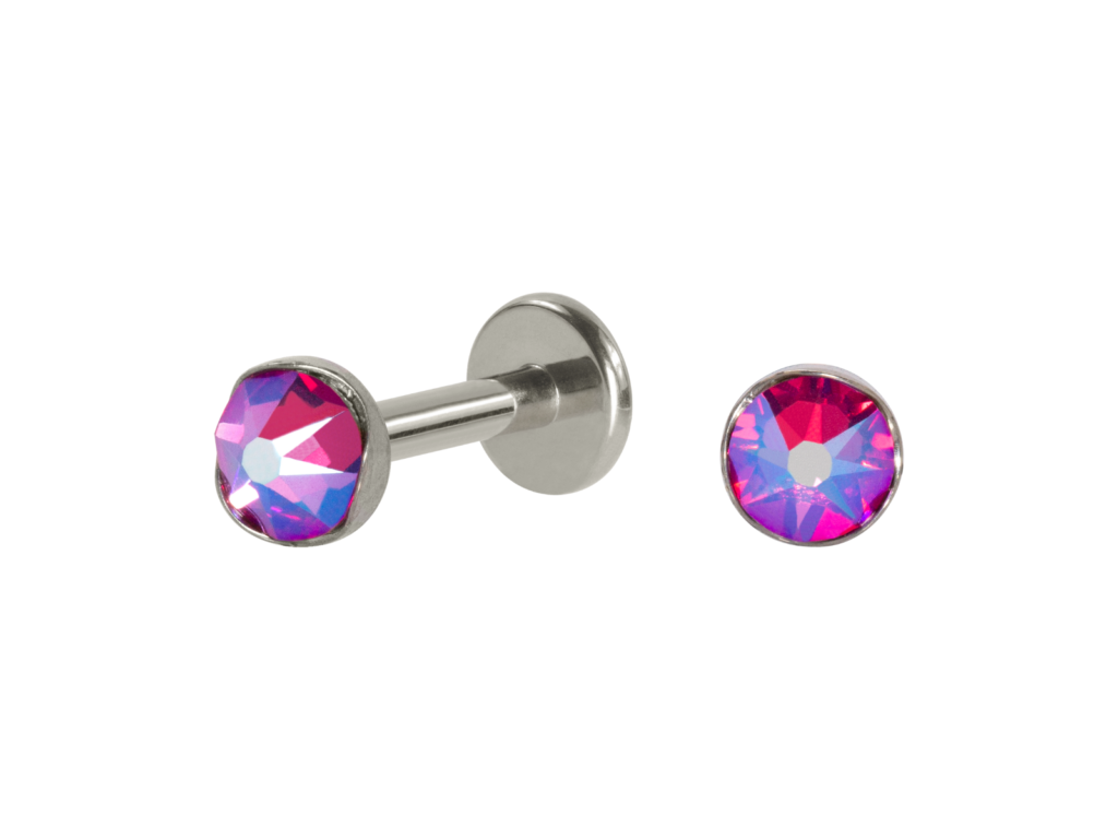 LABRET TITÂNIO R/I FLAT C/ ZIRCÔNIA BOREAL R - 1.2 X 8 X 4MM