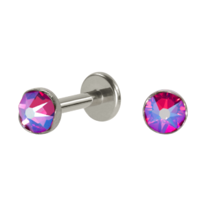LABRET TITÂNIO R/I FLAT C/ ZIRCÔNIA BOREAL R - 1.2 X 8 X 4MM