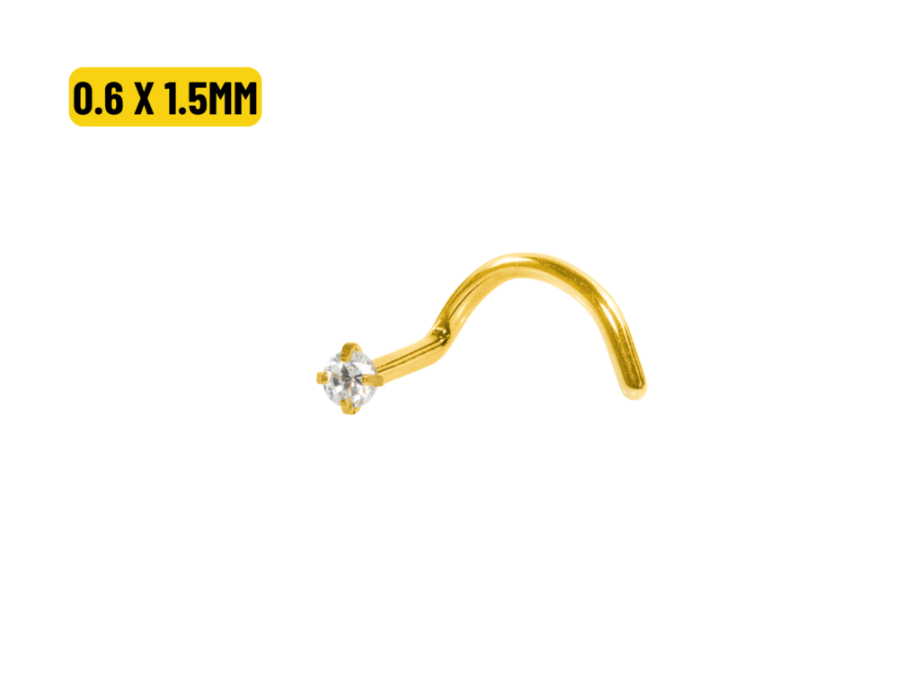 NOSTRIL TITÂNIO PVD GOLD C/ GARRAS - 0.6 X 1.5MM