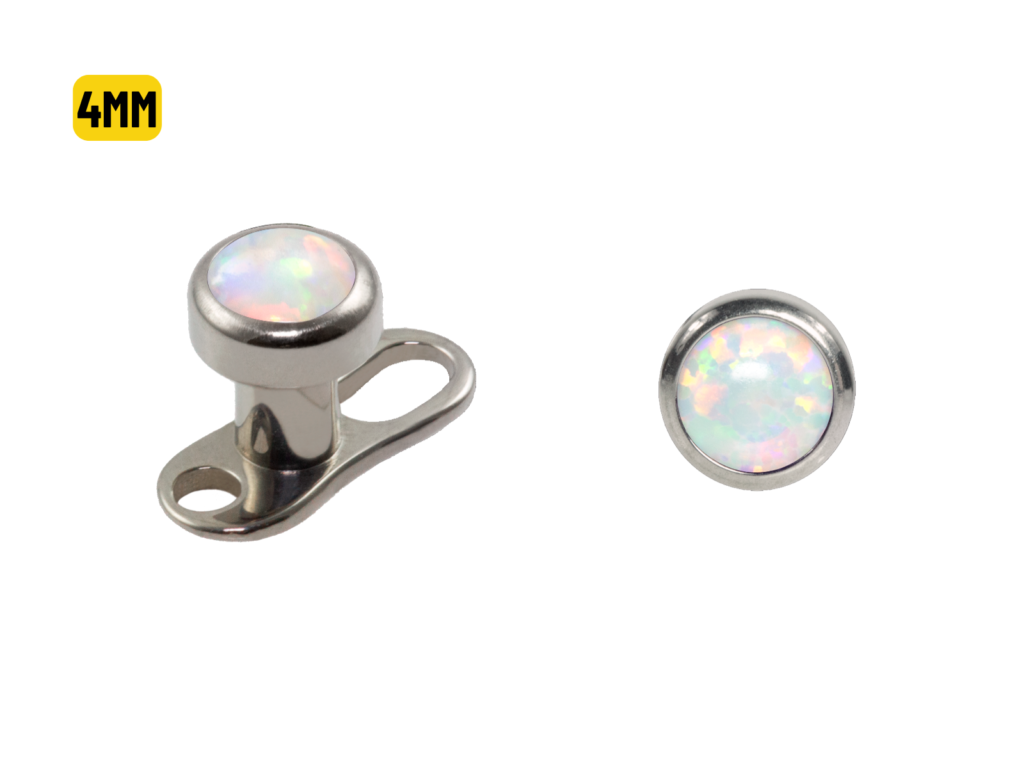 MICRODERMAL TITÂNIO C/ OPALA BOREAL - 4MM