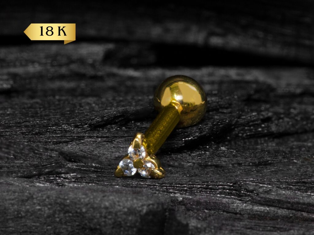 MICRO RETO OURO TRINITY C/ PEDRA MI16 - AMARELO