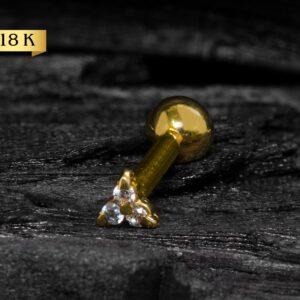MICRO RETO OURO TRINITY C/ PEDRA MI16 - AMARELO