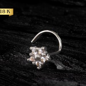 NOSTRIL OURO 18K FLOR C/ ZIRCÔNIA - BRANCO - NO067