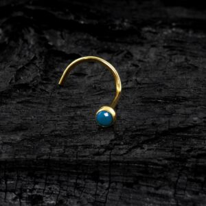 NOSTRIL OURO 18K ZIRCÔNIA TURQUESA 1.75MM - NTZ04