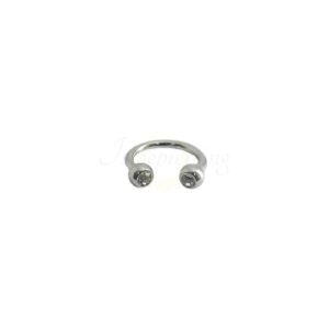 FERRADURA AÇO C/ STRASS - 1.2 X 12 X 3MM