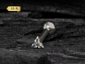 MICRO RETO OURO TRINITY C/ PEDRA MI16 – BRANCO
