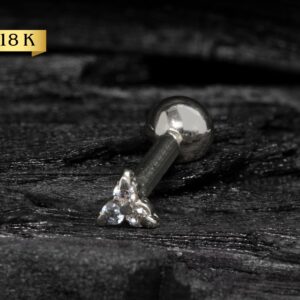 MICRO RETO OURO TRINITY C/ PEDRA MI16 - BRANCO