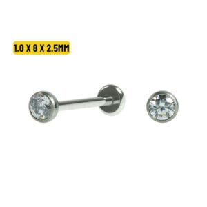 LABRET TITÂNIO PONTO DE LUZ PUSH PIN - 1.0 X 8 X 2.5MM