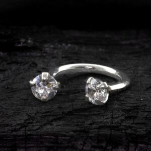 FERRADURA OURO 18K R/I C/ ZIRCÔNIA - BRANCO
